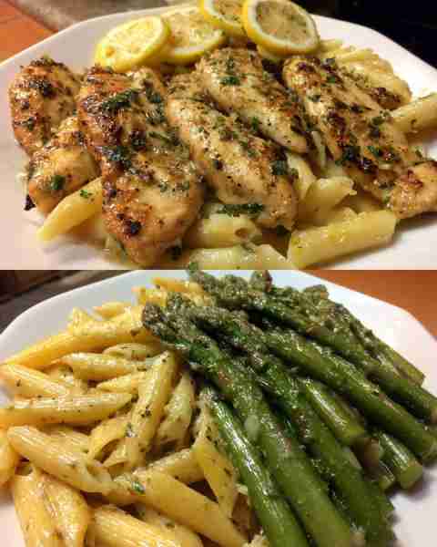 Lemon Garlic Chicken with Asparagus Penne Zesty Lemon Garlic Chicken Penne with Fresh Asparagus Ingr...