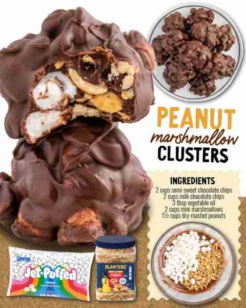 Only a few ingredients, but BIG flavor. Peanut marshmallow clusters = instant crowd-pleaser! 🥜🍫 In...