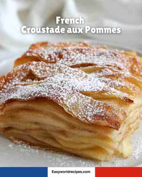 🍎🇫🇷 Croustade aux Pommes A rustic apple dessert from Gascony, made with thin flaky layers of pastry...