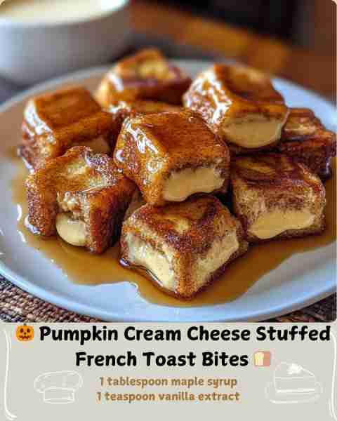 🎃 Pumpkin Cream Cheese Stuffed French Toast Bites 🍞 Ingredients: For the Pumpkin Cream Cheese Fill...