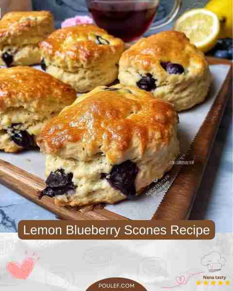 Lemon Blueberry Scones Recipe Ingredients: 2½ cups cake flour 3 teaspoons baking powder ¼ teaspoon s...