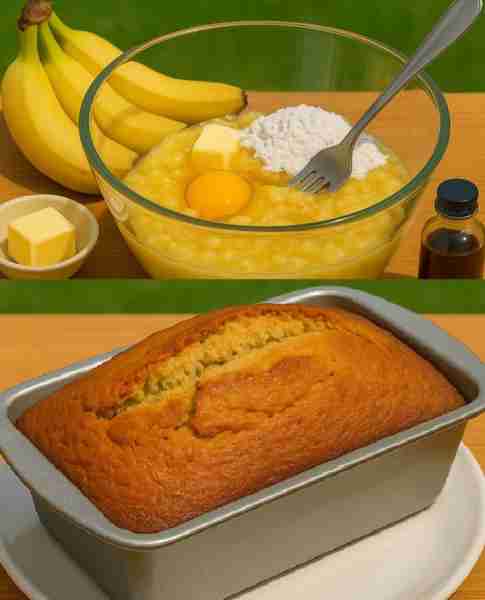 Banana Bread Recipe Ingredients: 3 ripe bananas, mashed 1/3 cup (75 g) melted butter 3/4 cup (150 g)...