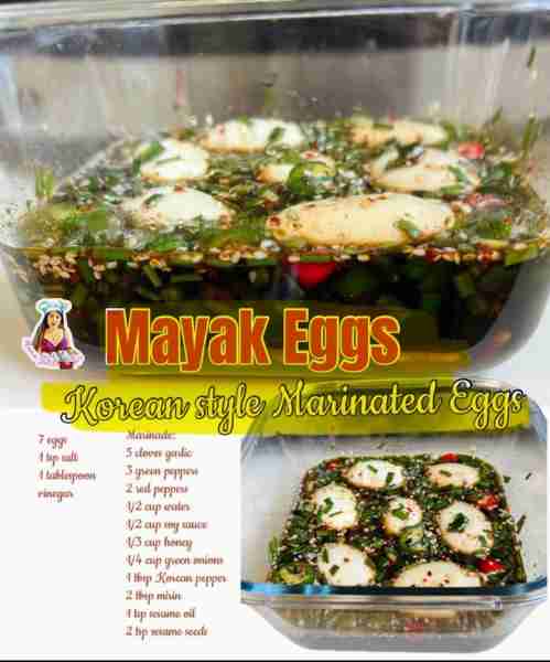 Spicy Marinated boiled Eggs! I love Korean Style! Recipe: 7 eggs at room temperature 1 tsp salt 1 ta...