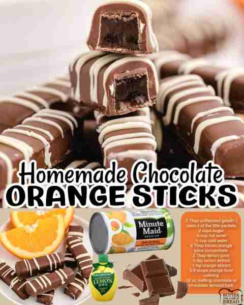 Homemade Chocolate Orange Sticks 🍫🍊 Ingredients: 3 Tbsp unflavored gelatin I used 4 of the little...