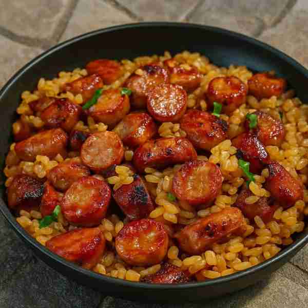One Pan Sweet and Tangy Barbecue Sausage Rice Recipe Introduction Dinner doesn’t get easier than thi...