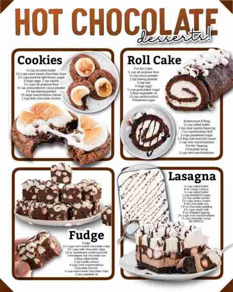 Warm, sweet, and oh-so-chocolatey → these hot chocolate desserts are winter must-haves ❄️🍫 Ingredie...