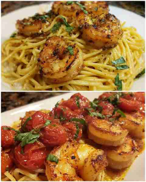 Black Pepper Shrimp and Roasted Tomato Pasta Spicy Black Pepper Shrimp with Roasted Tomato Pasta Del...