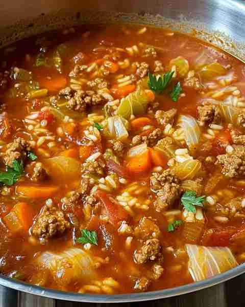 Cabbage Roll Soup Ingredients: 2 teaspoons olive oil Salt and pepper, to taste 1 pound ground beef (...