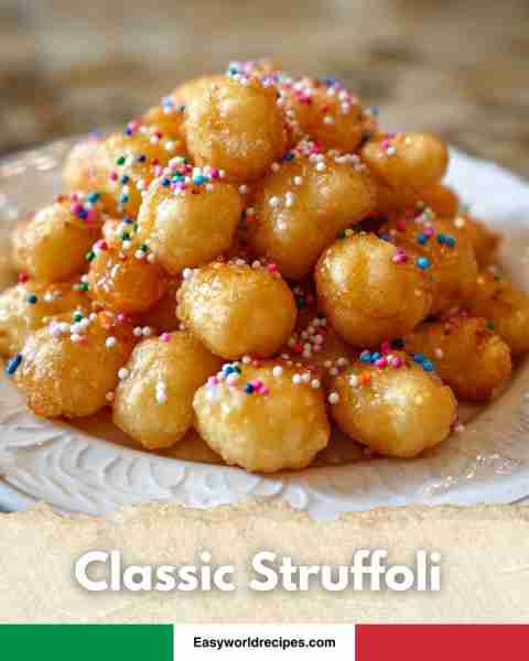🍯 Classic Struffoli Golden fried dough balls glazed with honey + sprinkles. A holiday favorite. You...