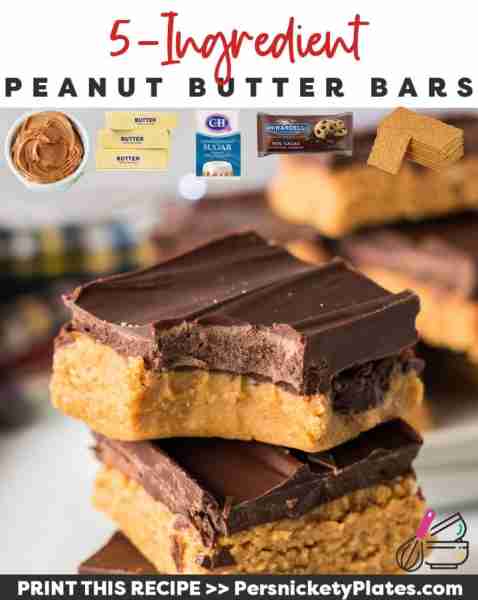 5 Ingredients • No Bake Peanut Butter Bars (AKA Lunch Lady Bars...though my lunch lady never served...