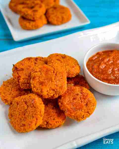 Cheesy tomato couscous bites with delicious tomato dip - great for lunch with some additional picky...