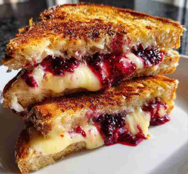 🧀 Brie & Blackberry Jam Grilled Cheese Sandwich Ingredients: • 4 slices of your favorite bread (sou...
