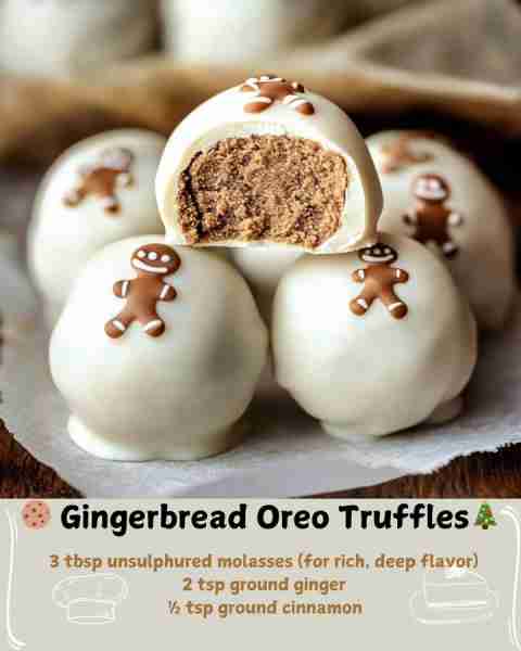 🍪 Gingerbread Oreo Truffles🎄 Ingredients: 8 oz (1 block) full-fat cream cheese, softened to room t...