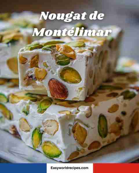 🍬🇫🇷 Nougat de Montélimar A chewy and nutty delight from Provence made with honey, sugar, egg whites...