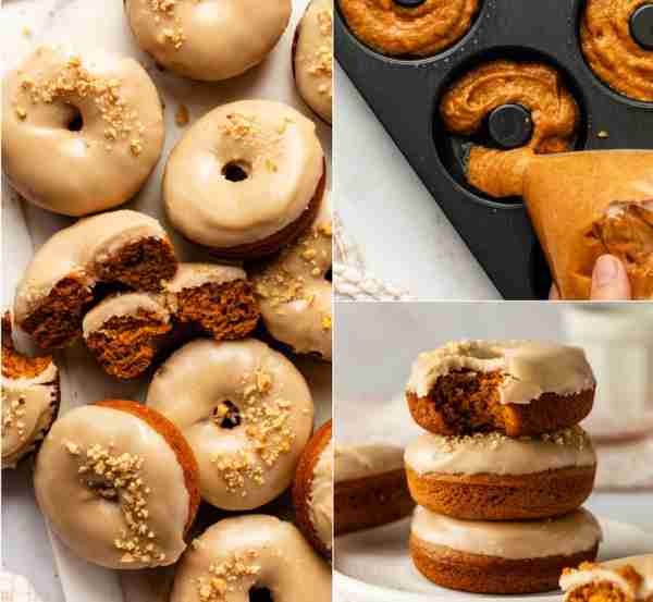 🎃 Baked Pumpkin Donuts Ingredients: • 1 ½ cups all-purpose flour • 1 tsp baking powder • ½ tsp baki...