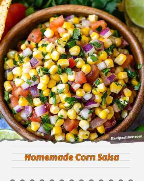 Homemade Corn Salsa 🌽 Discover a refreshing dip that's perfect for any occasion! 📋 Ingredients...