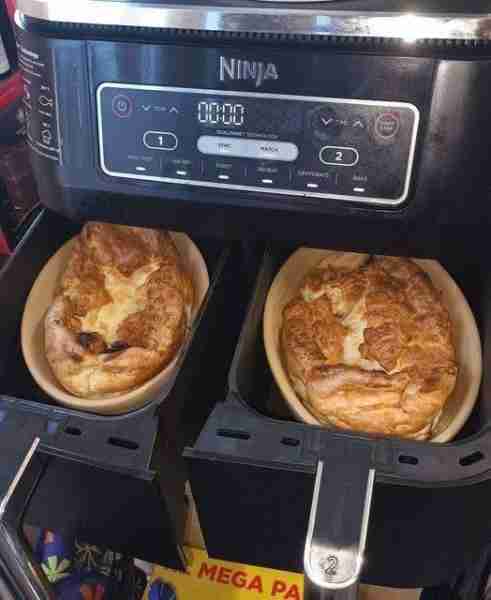 Yorkshire Puddings..easy peasy Half cup plain flour, 2 eggs, half cup of milk/water 50/50 mix, 1/2 t...