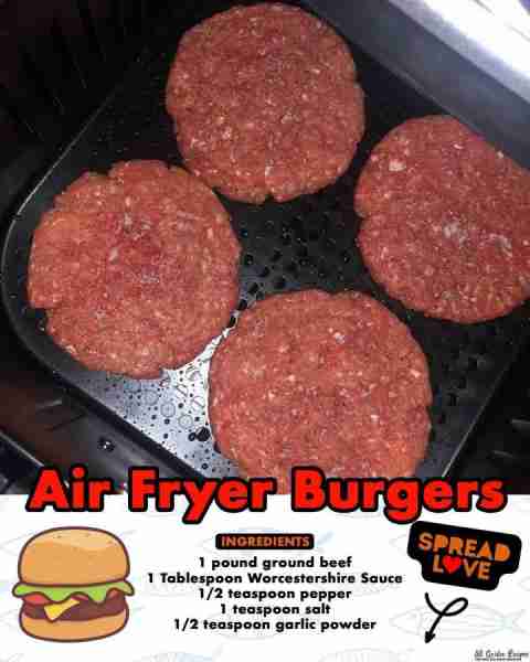 This easy recipe for air fryer burgers is perfect for any night of the week. With all fresh ingredie...