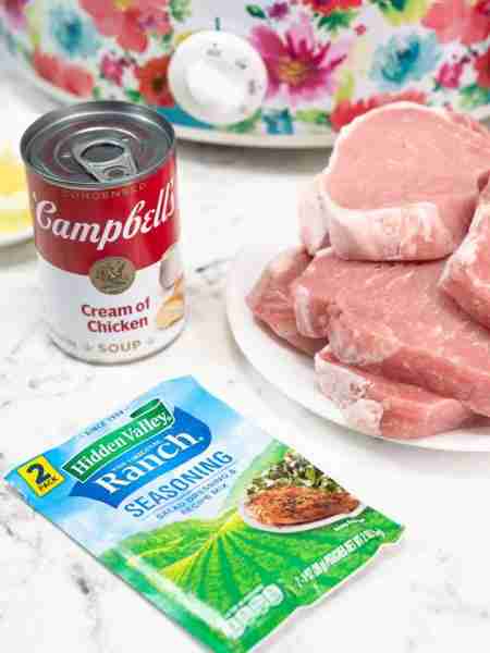 Slow Cooker Ranch Pork Chops Ingredients ▢6 pork chops boneless ▢1 packet ranch seasoning 1 ounce ▢4...
