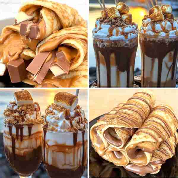 🍫 Easy Chocolate Crêpes Recipe ✅ Ingredients (makes ~10 crêpes) • 1 cup (120g) all-purpose flour •...