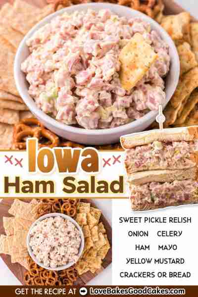 Iowa Ham Salad combines chopped ham, mayo, mustard, relish, onion, and celery for a creamy, tangy sp...