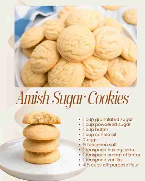 Amish Sugar Cookies from Julie's Eats & Treats - Easy, Family Friendly Recipes 1 cup granulated suga...