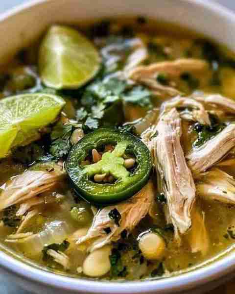Jalapeño Lime Chicken Soup 🌶️🍋 Ingredients: 1 lb boneless, skinless chicken breasts, diced 1 medium...