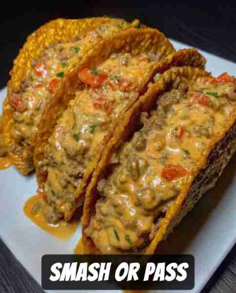 Cheesy Rotel Tacos for Taco Tuesday 🌮🌮 YAY OR NAY ‼️ Ingredients: • 3 lbs ground beef • 1–2 tbsp o...