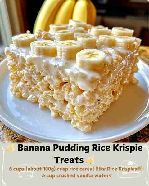🍌 Banana Pudding Rice Krispie Treats 🍌 ✨ Ingredients • 3 Tbsp (42g) unsalted butter • 1 (10 oz /...