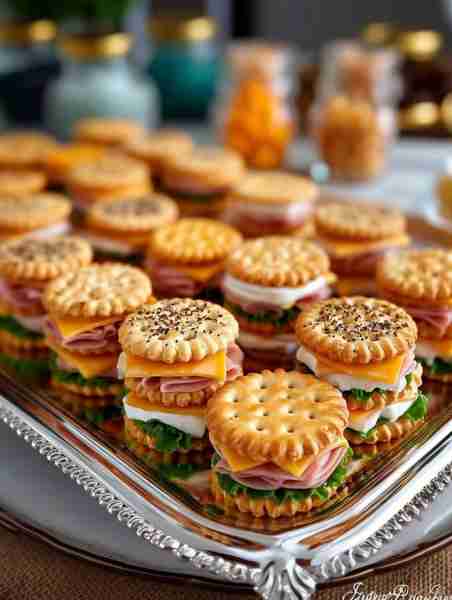Ingredients (makes ~12 stacks) 24 keto-friendly crackers (store-bought or homemade almond flour crac...