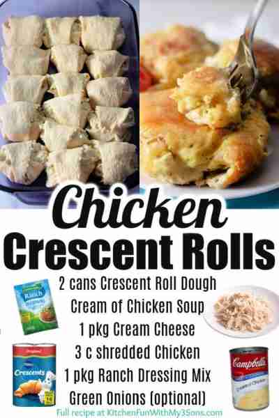Full Recipe 👇 CHICKEN CRESCENT ROLLS!! 😍 Shredded chicken mixed with cream cheese, Ranch dressing...