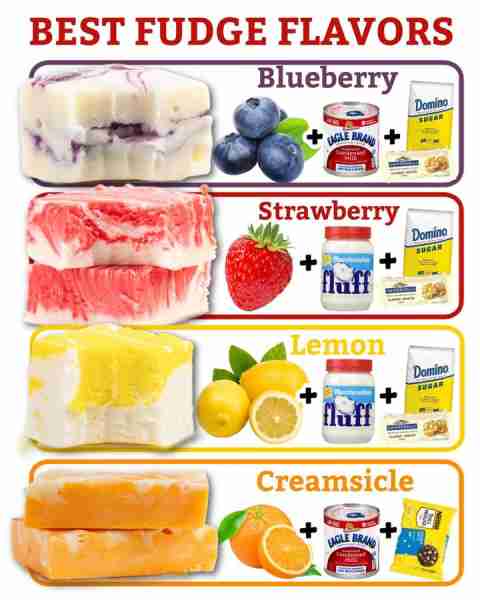 Sweet tooth approved. These fudge flavors are the best of the best! 🤎 Ingredients 🤍 Blueberry Blue...