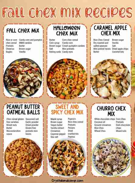 🧡 FALL CHEX MIX RECIPES Check out our list of over twenty different Chex mix recipes that folks lov...