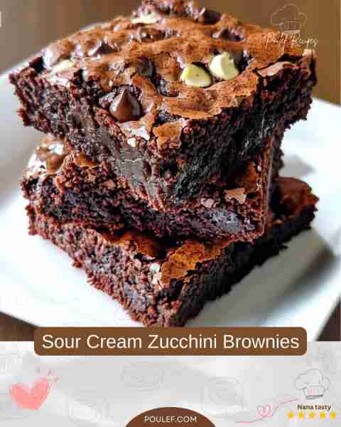 Sour Cream Zucchini Brownies Ingredients: 2 cups grated zucchini (about 2 medium zucchinis) 1 cup gr...