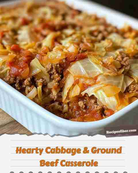 Hearty Cabbage & Ground Beef Casserole 🥬🥩 A delicious and comforting dish perfect for family dinn...