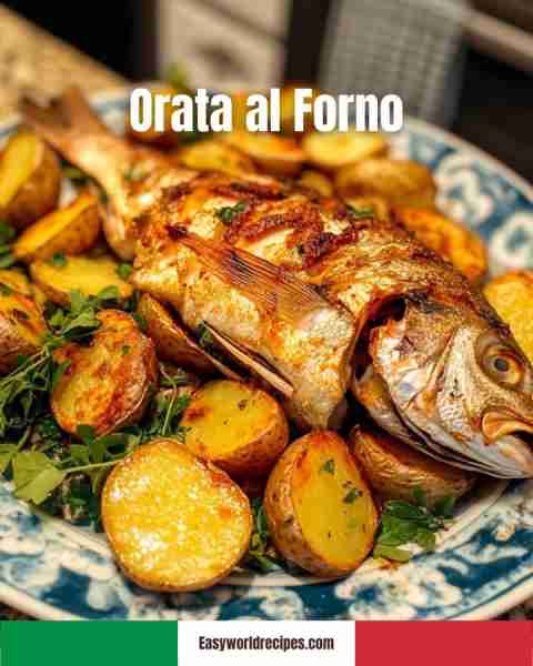 🐟 Orata al Forno Baked whole sea bream with potatoes and herbs — a rustic and healthy Mediterranean...