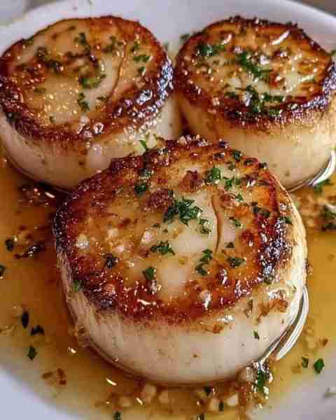 WOULD YOU EAT THIS GARLIC BUTTER BAKED SCALLOPS OMG DON'T LOSE THIS RECIPE! These tender and juicy s...