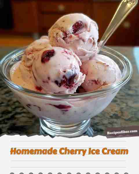 Homemade Cherry Ice Cream 🍦 Chill out with this refreshing homemade treat! 📋 Ingredients - 2 cu...