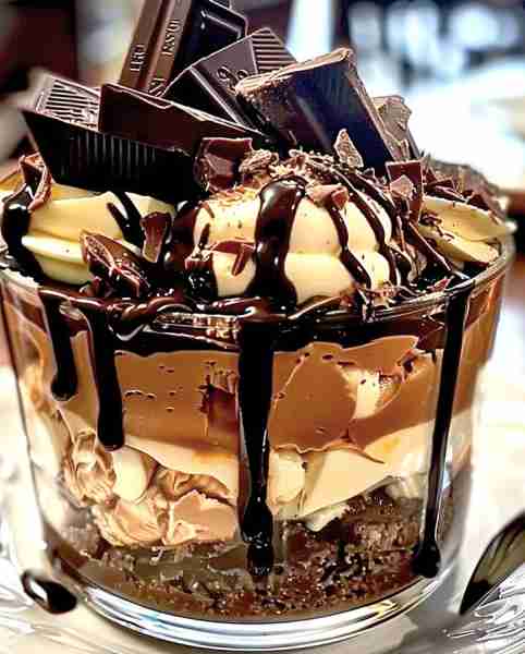 🍫 Chocolate Trifle Recipe 🥄 A layered dessert of pure chocolate bliss — creamy, fudgy, fluffy, and...