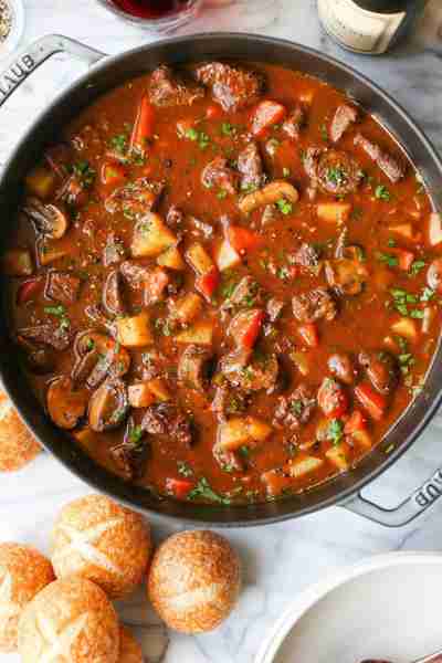 Best Ever Beef Stew - A cozy, classic beef stew with tender beef, carrots, mushrooms & potatoes. Eve...