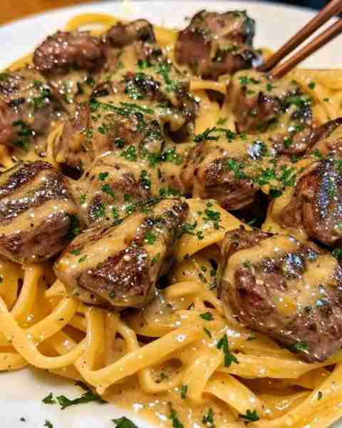 Garlic Butter Steak with Cheesy Herb Pasta Ingredients For the Garlic Butter Steak: 1 lb sirloin or...