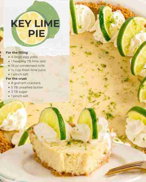💚 KEY LIME PIE 💚 >>INGREDIENTS<< For the filling 🍋‍🟩 4 large egg yolks 🍋‍🟩 1 heaping TB lime z...