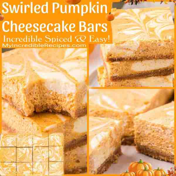 Incredible Swirled Pumpkin Cheesecake Bars! Creamy, Spiced & Easy! 🎃 Recipe Below! 🎃 The Best for...