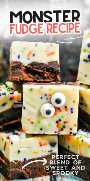👻 MONSTER FUDGE RECIPE Perfect for Halloween. The kids love this!! RECIPE IN THE COMMENTS