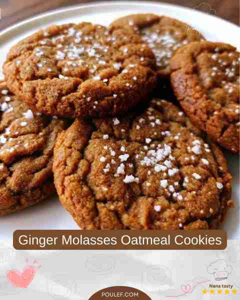 Ginger Molasses Oatmeal Cookies There's something heartwarming about the aroma of ginger and molasse...