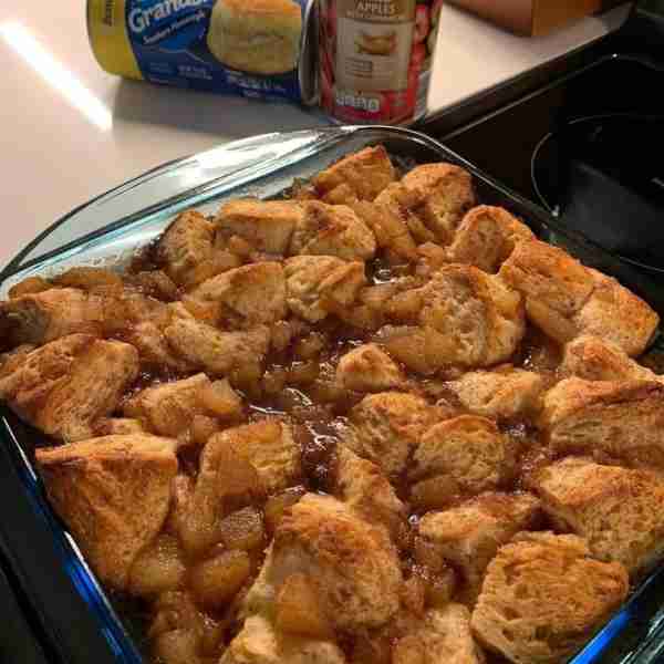 Easy Apple Cinnamon Bits Ingredients 1 can Grands Biscuits 1 can fried apples with cinnamon (or use...