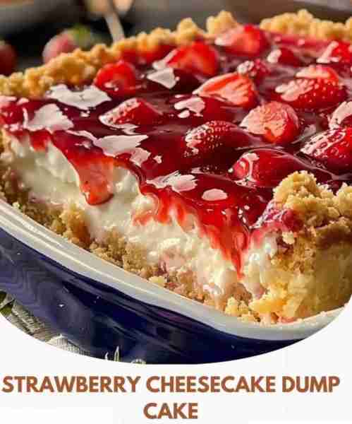 Strawberry Cheesecake Dump Cake Ingredients 1 can (21 oz) strawberry pie filling 1 box (15.25 oz) ye...