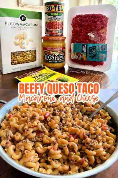 Taco Macaroni & Cheese With Queso Ingredients 16 ounce box of elbow macaroni - prepared according to...