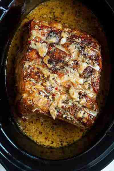 Crockpot Creamy Garlic Pork Loin Ingredients 2 lb (1.100kg) center cut boneless pork loin (or two 1...