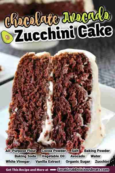 CHOCOLATE AVOCADO ZUCCHINI CAKE is a dairy free and vegan friendly dessert. A rich, moist, and delic...